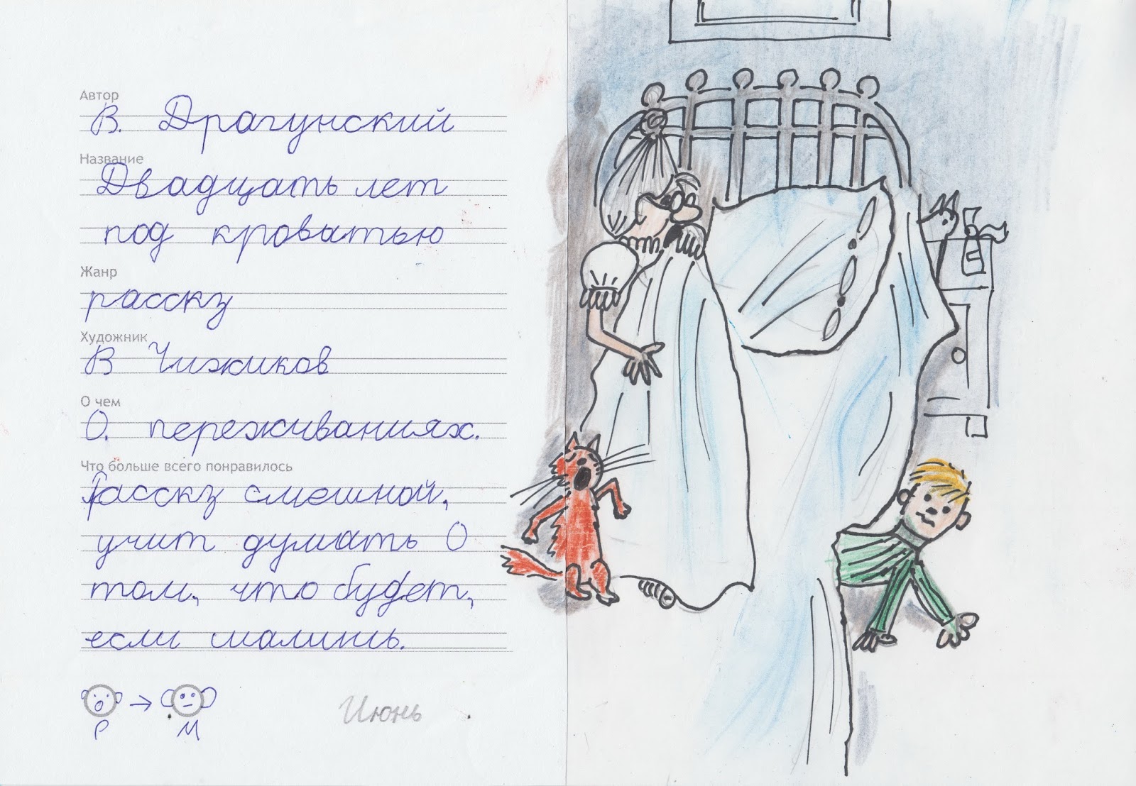 Рисунок для читательского дневника